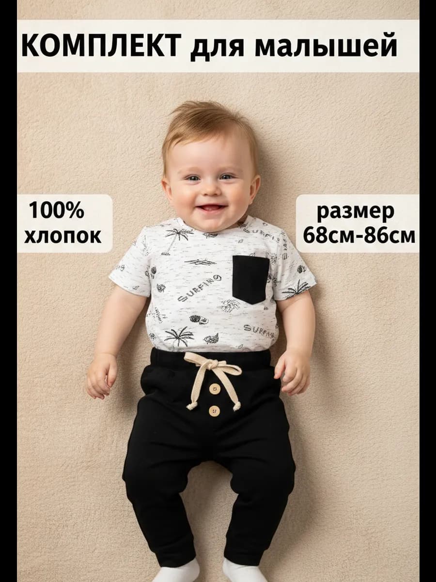 Костюм летний футболка с брюками в садик