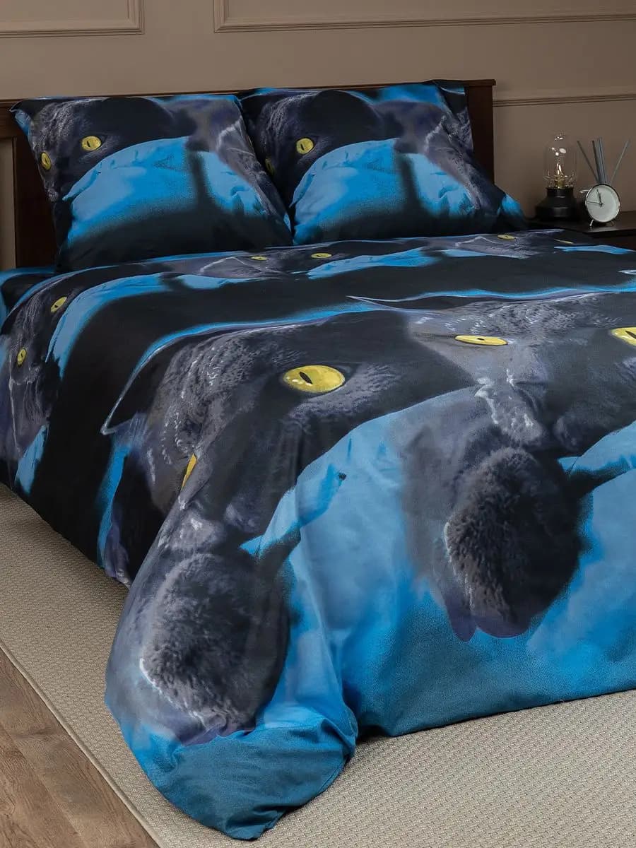 Постельное белье 2 спальное с принтом Котики