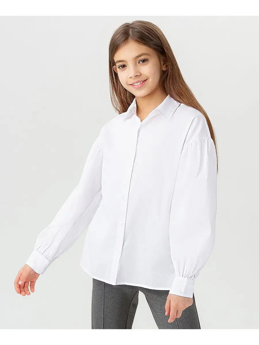 Блузка школьная для девочки с рукавами фонариками