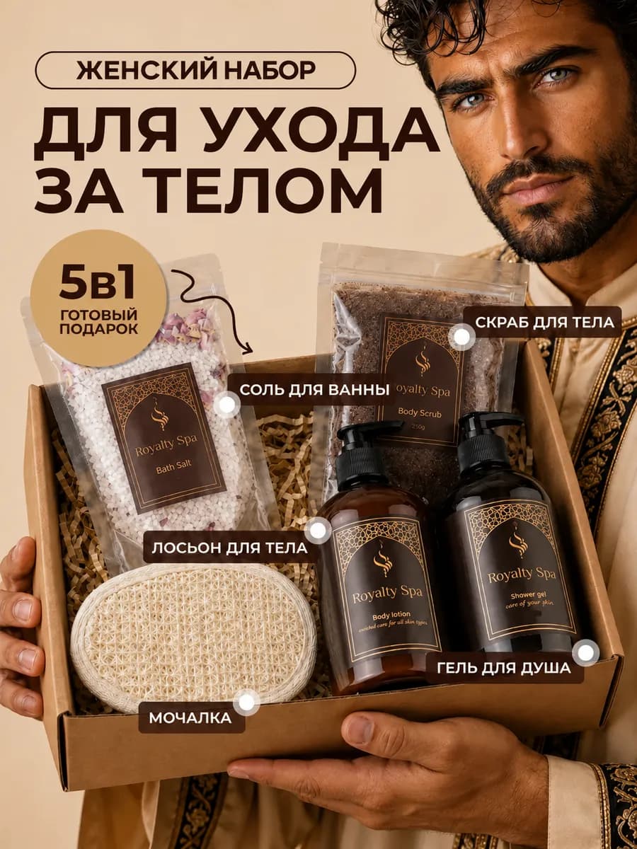 Подарочный набор для женщин, бьюти бокс с косметикой для спа