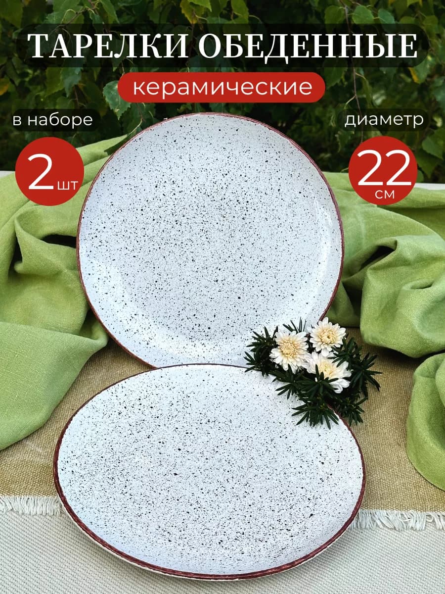 Тарелки обеденные набор керамические 2 шт