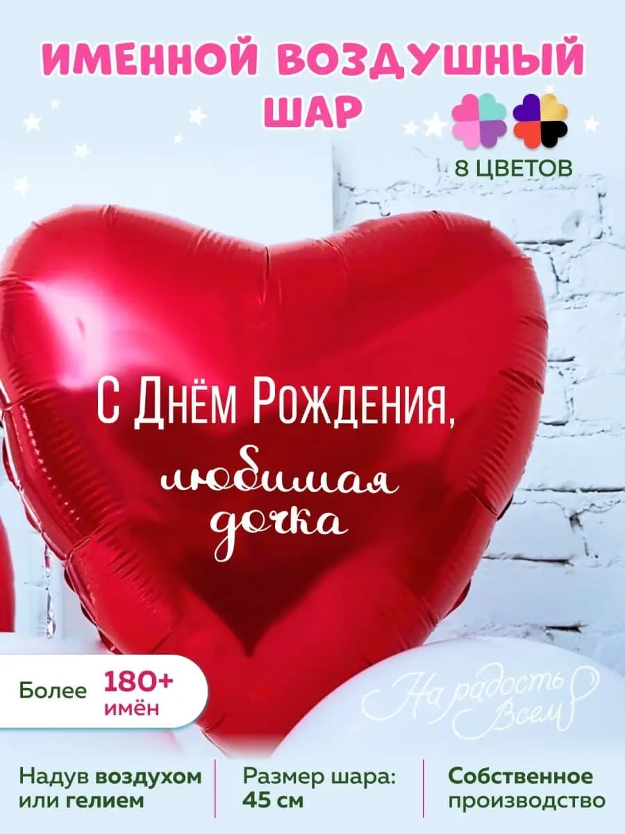 Шарики с днем рождения доченька