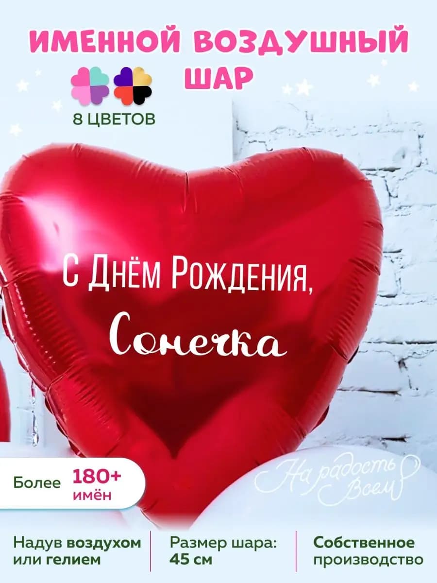 Воздушный шарик именной Сонечка София Соня
