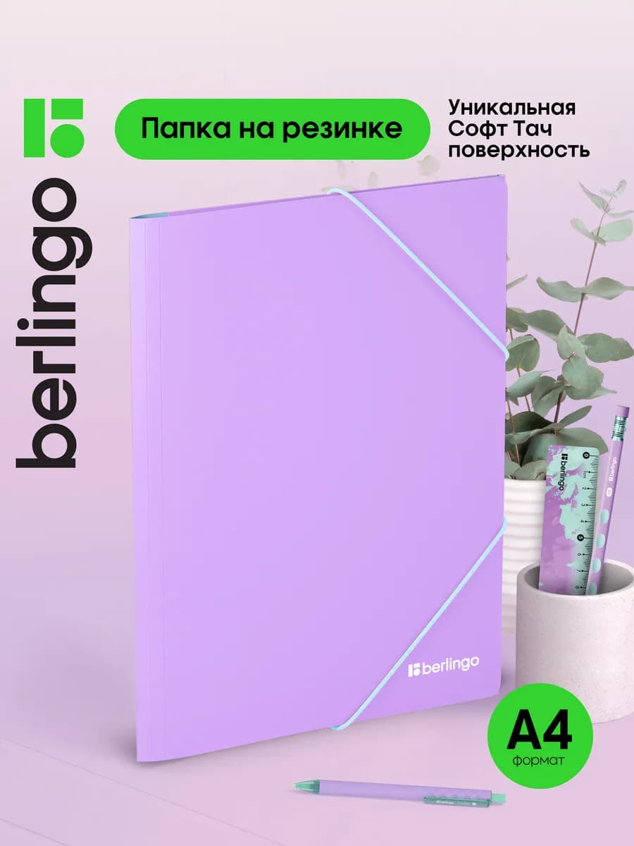 Папка для документов и бумаг на резинке, А4