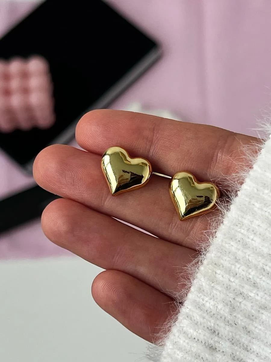 Серьги бижутерия сердечки