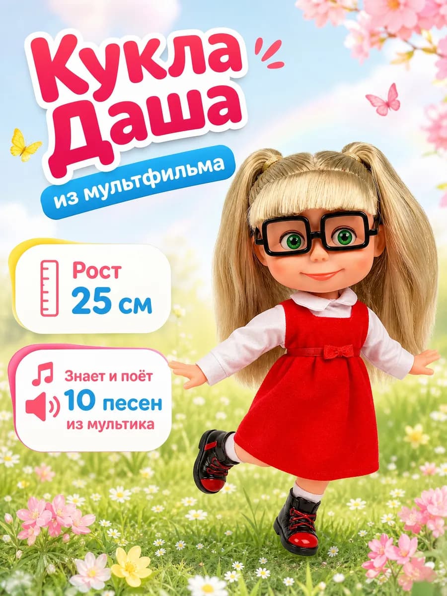 Говорящая кукла Маша и Медведь интерактивная для девочки