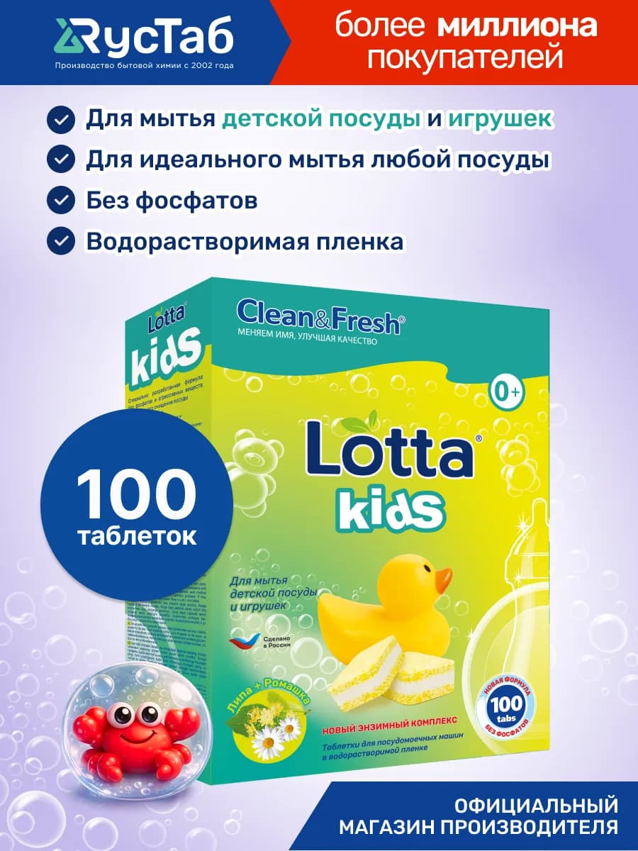 Эко таблетки для посудомоечной машины детские 100 шт