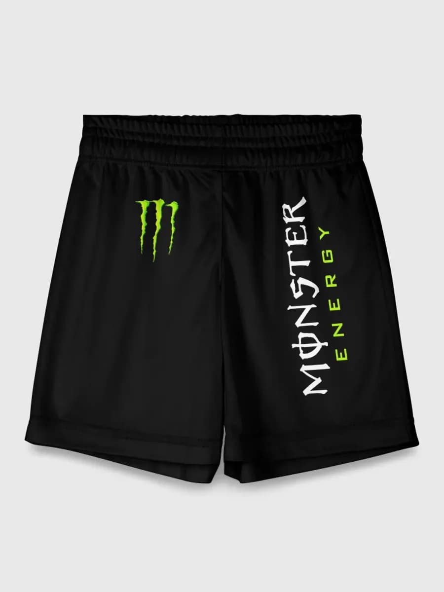 спортивные шорты с принтом monster energy