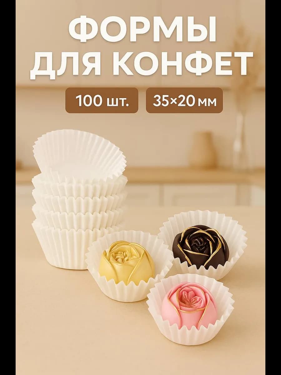 Капсулы для конфет бумажные - 100 штук