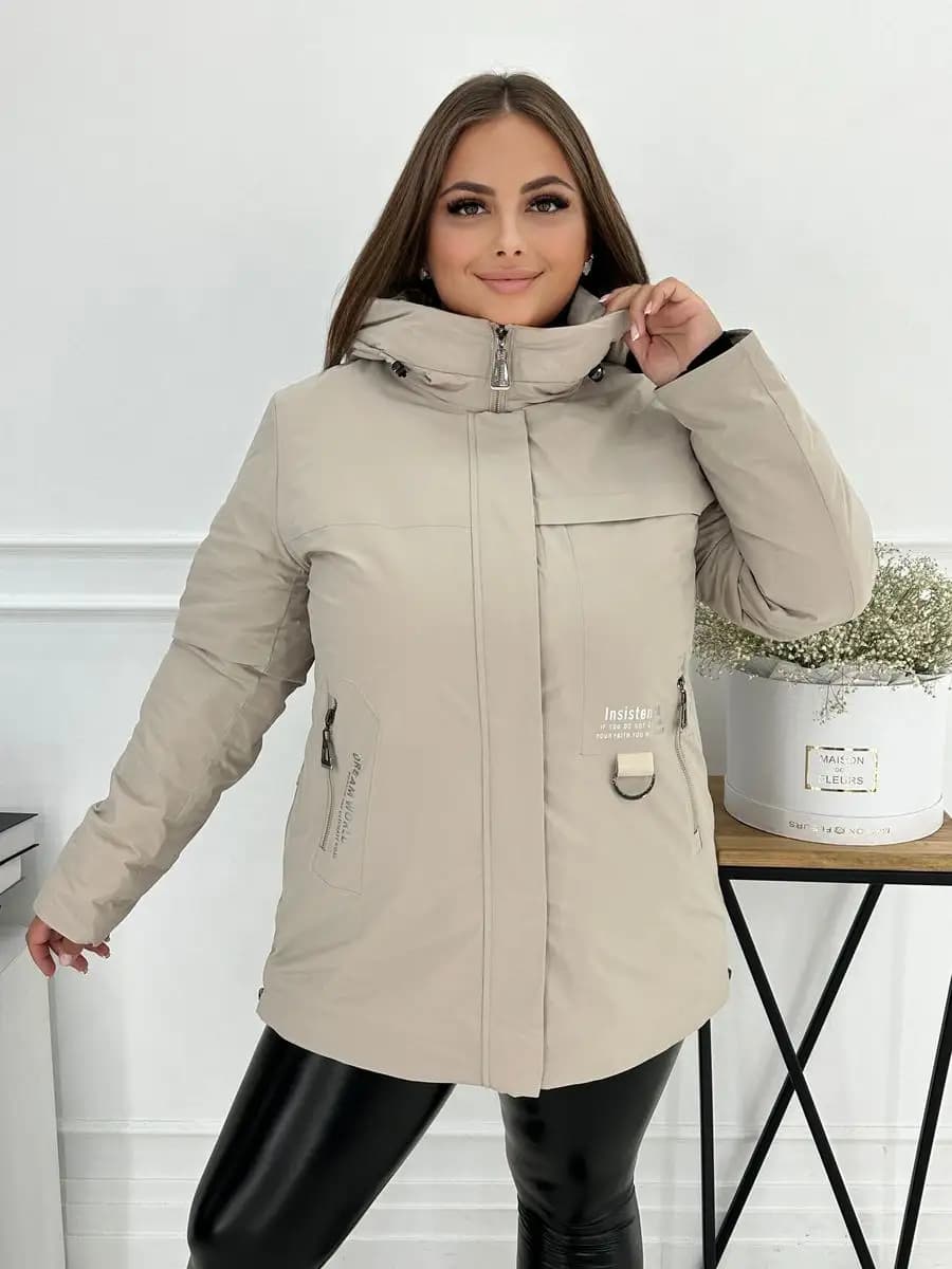 Куртка весенняя удлиненная с капюшоном