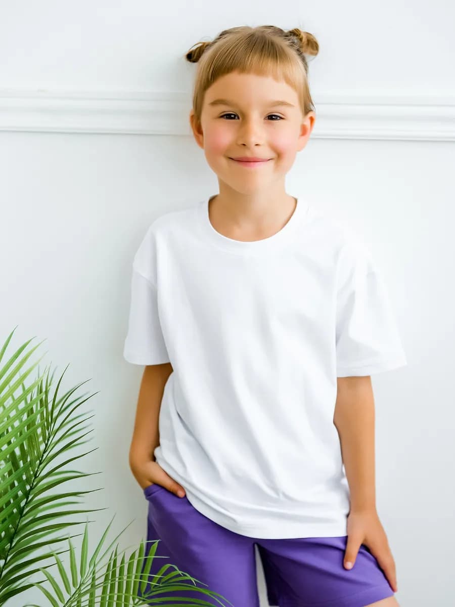 Футболка детская белая на физкультуру в школу и утренник