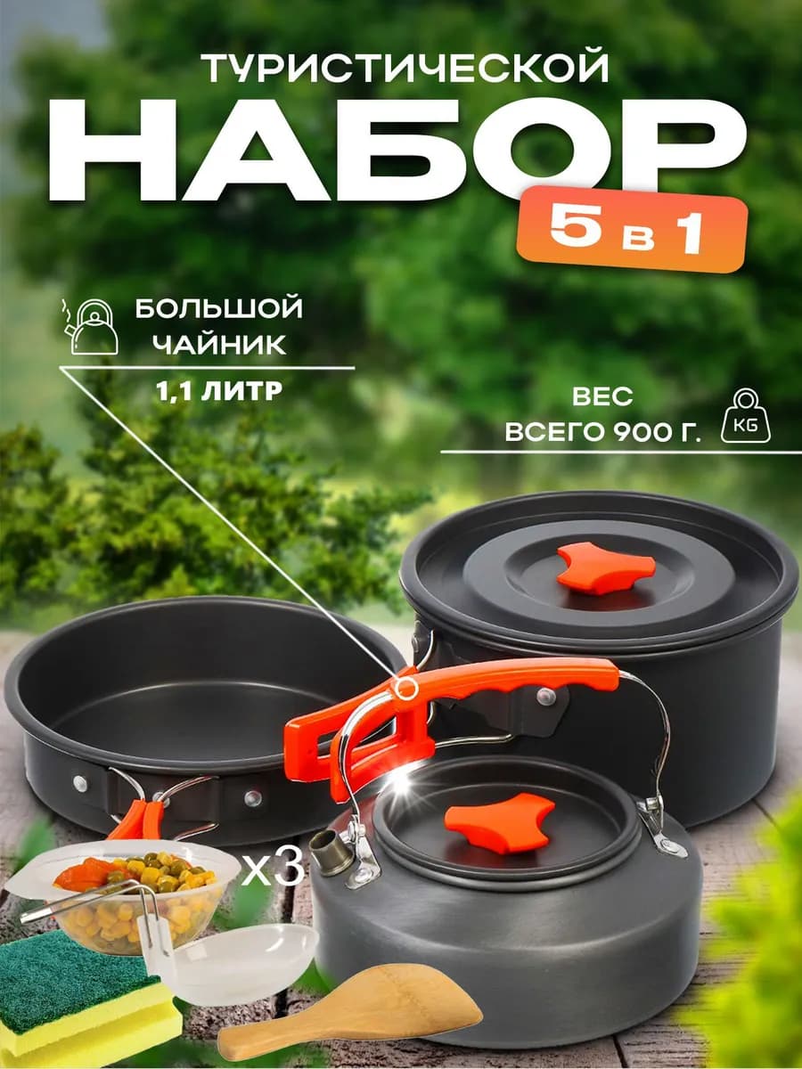 Туристический походный набор посуды для пикника