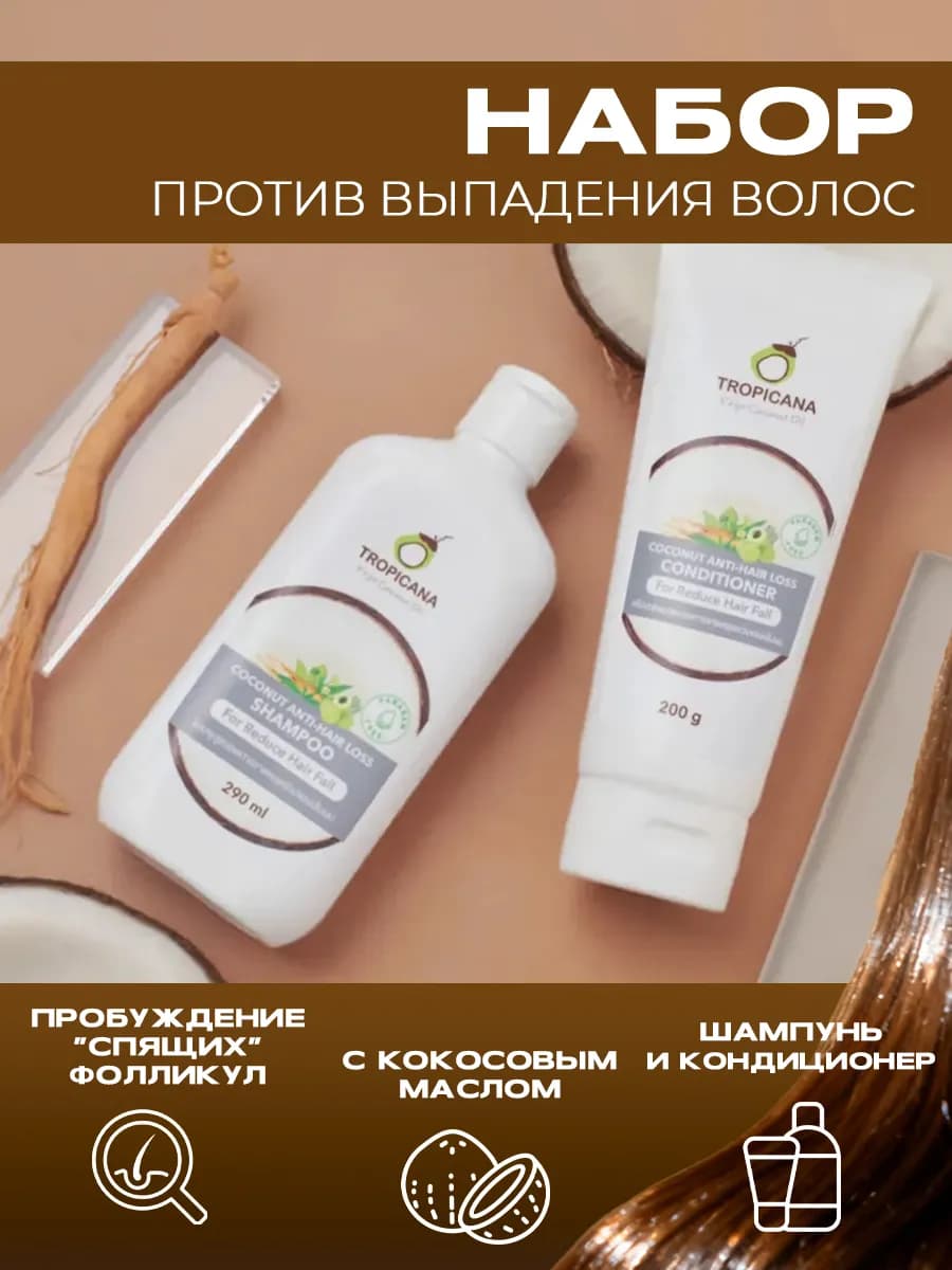 Набор шампунь и кондиционер для волос Coconut Anti-Hair Los