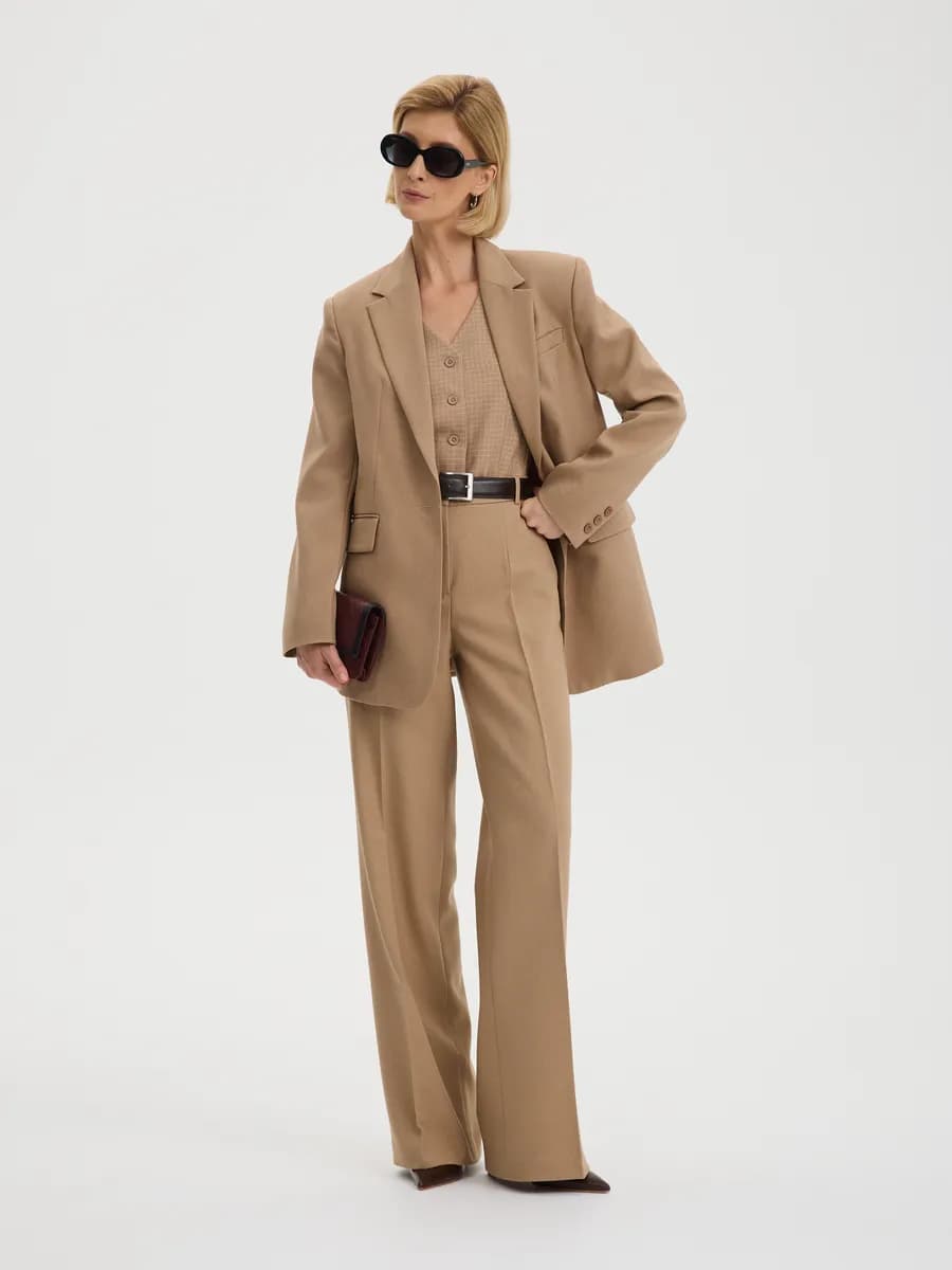 Брюки классические широкие палаццо