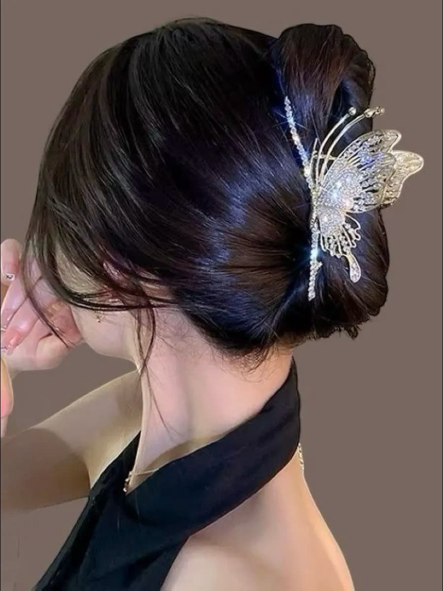 Крабик для волос большой металлический