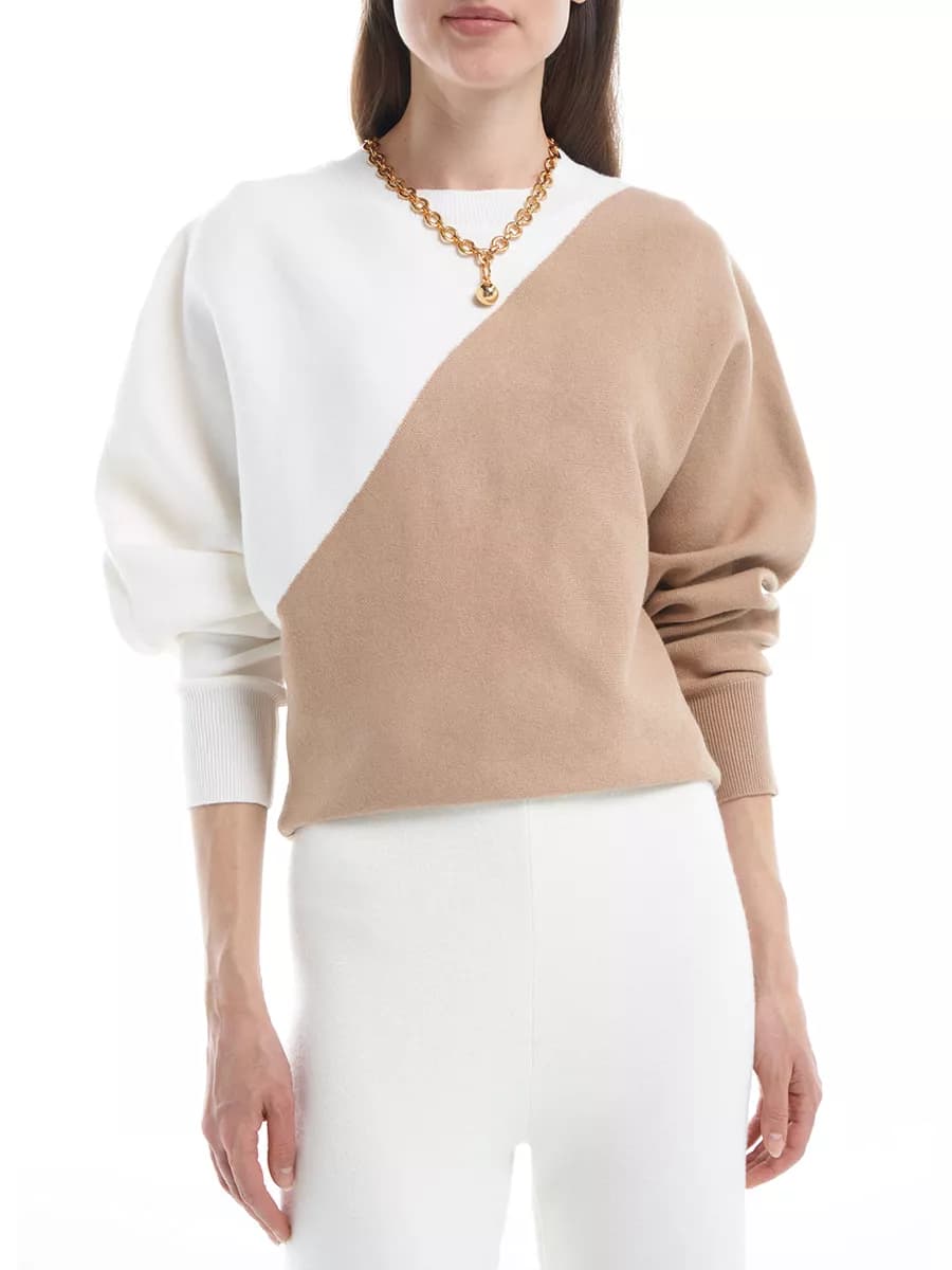 Джемпер приталенный со спущенными плечами