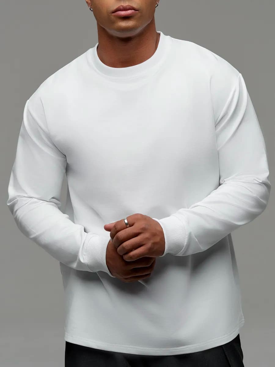 Лонгслив оверсайз хлопок базовый плотный