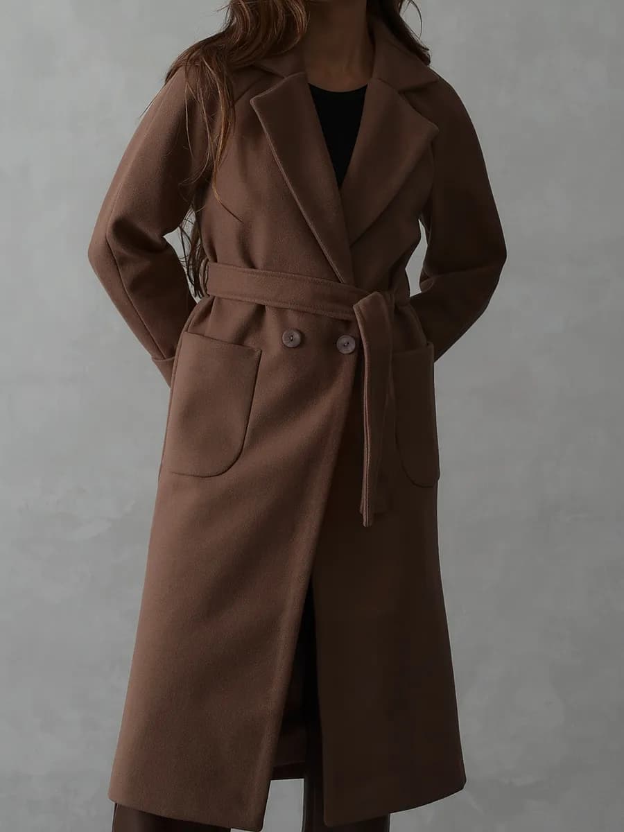 пальто женское весна-осень длинное демисезонное теплое