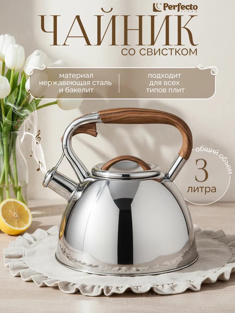 Чайник со свистком 3 л из нержавеющей стали Ceylon