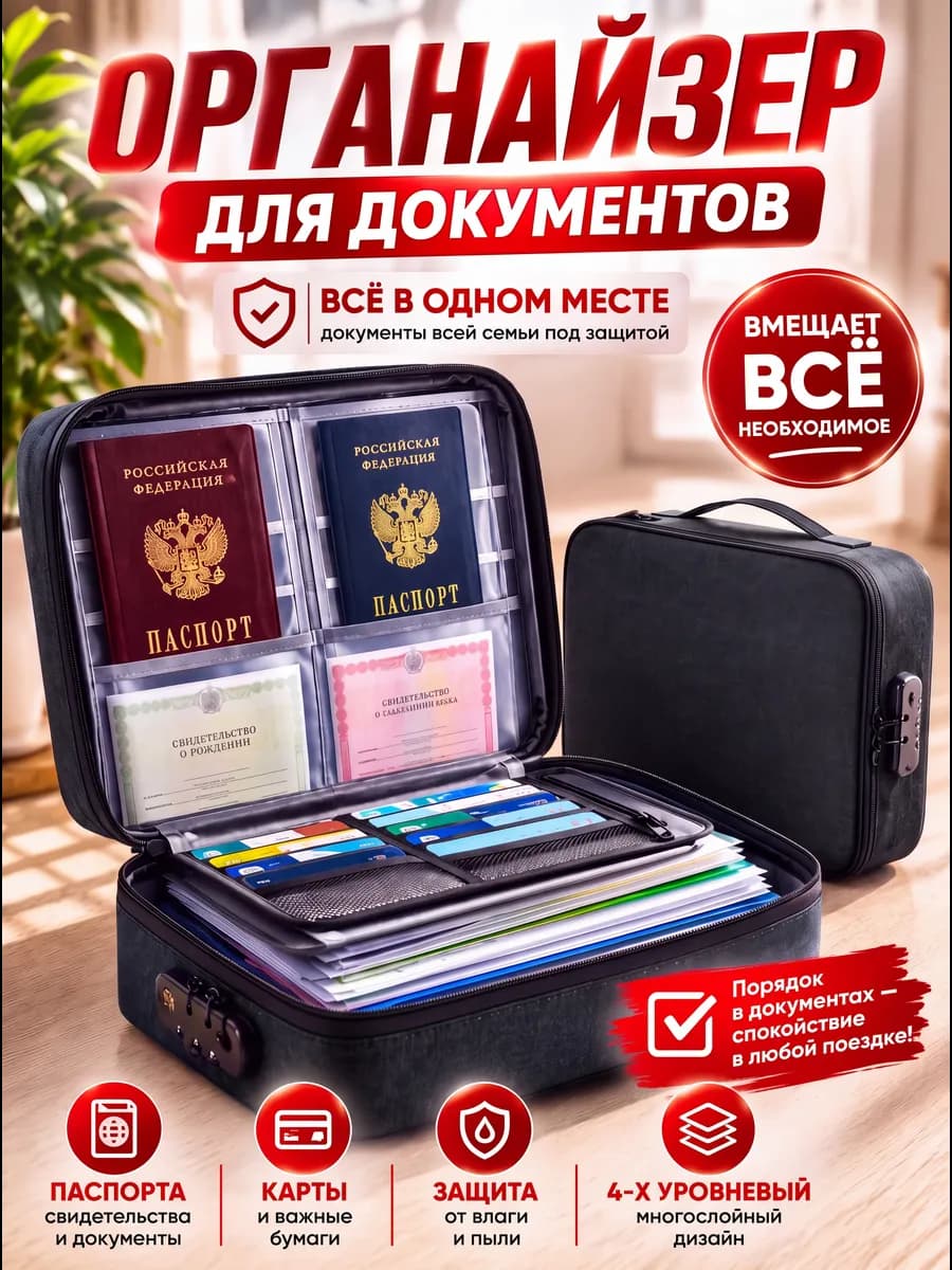 Органайзер для документов А4 черный