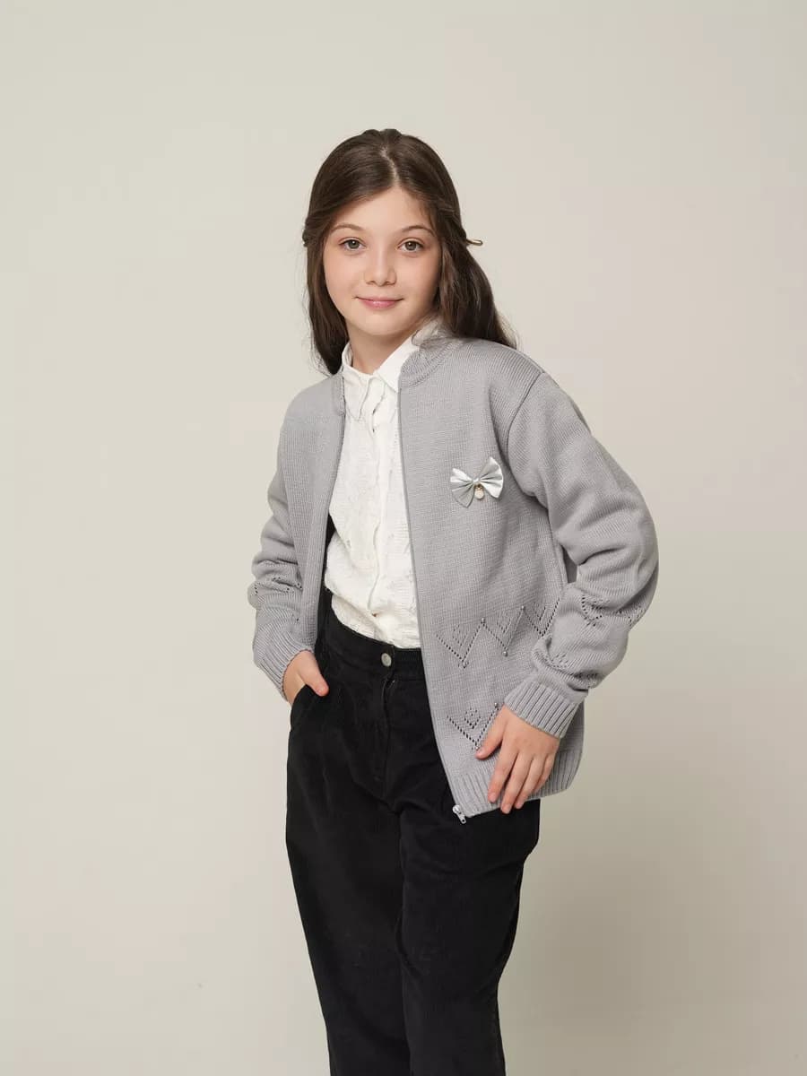 Кардиган для девочки школьный весна