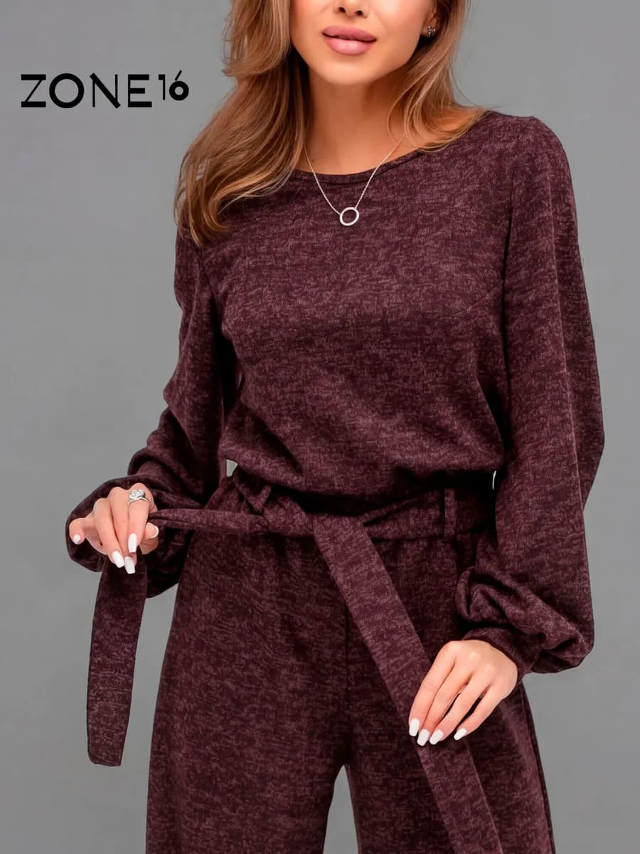 Костюм брючный трикотажный палаццо в офис