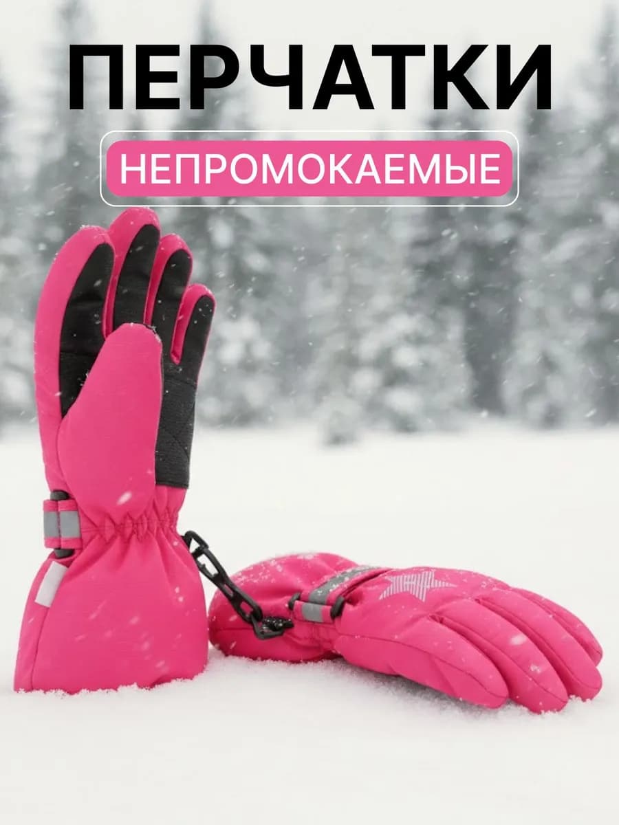 Перчатки детские непромокаемые на флисе до -30