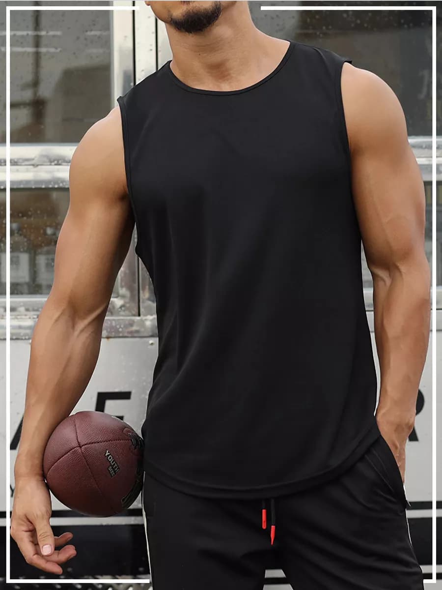 Майка спортивная без рукавов для спорта и фитнеса свободная