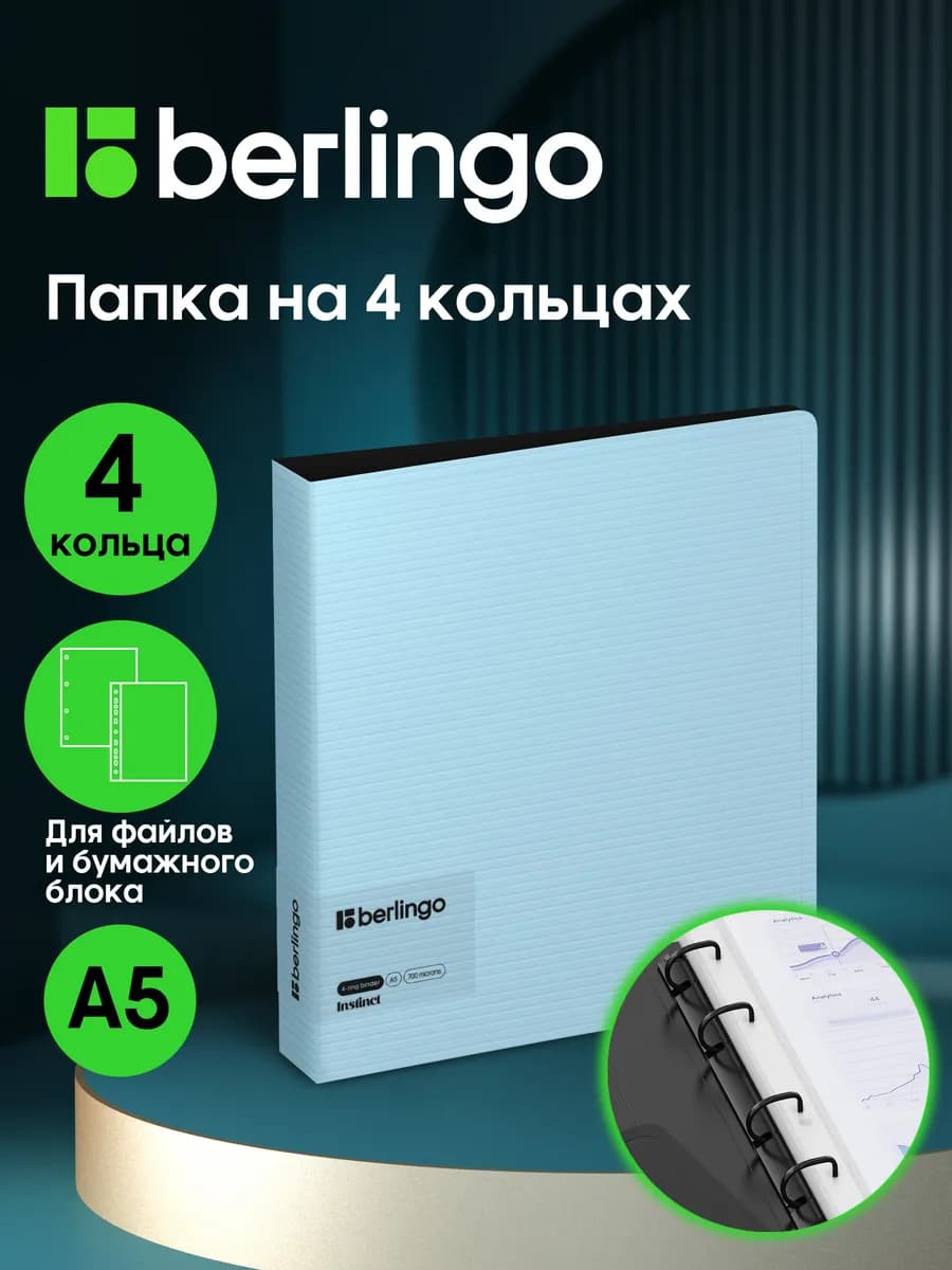Папка на кольцах для документов и файлов, А5