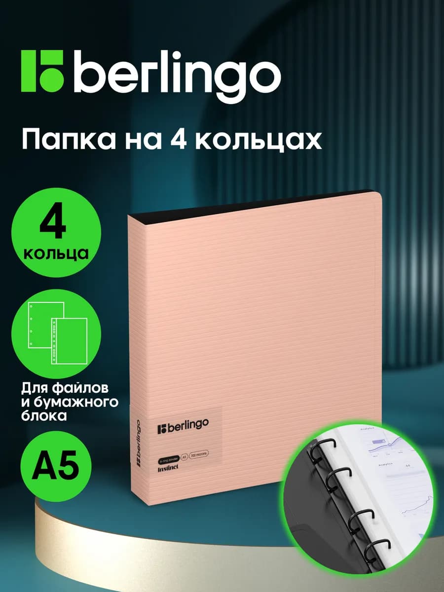 Папка на кольцах для документов и файлов, А5