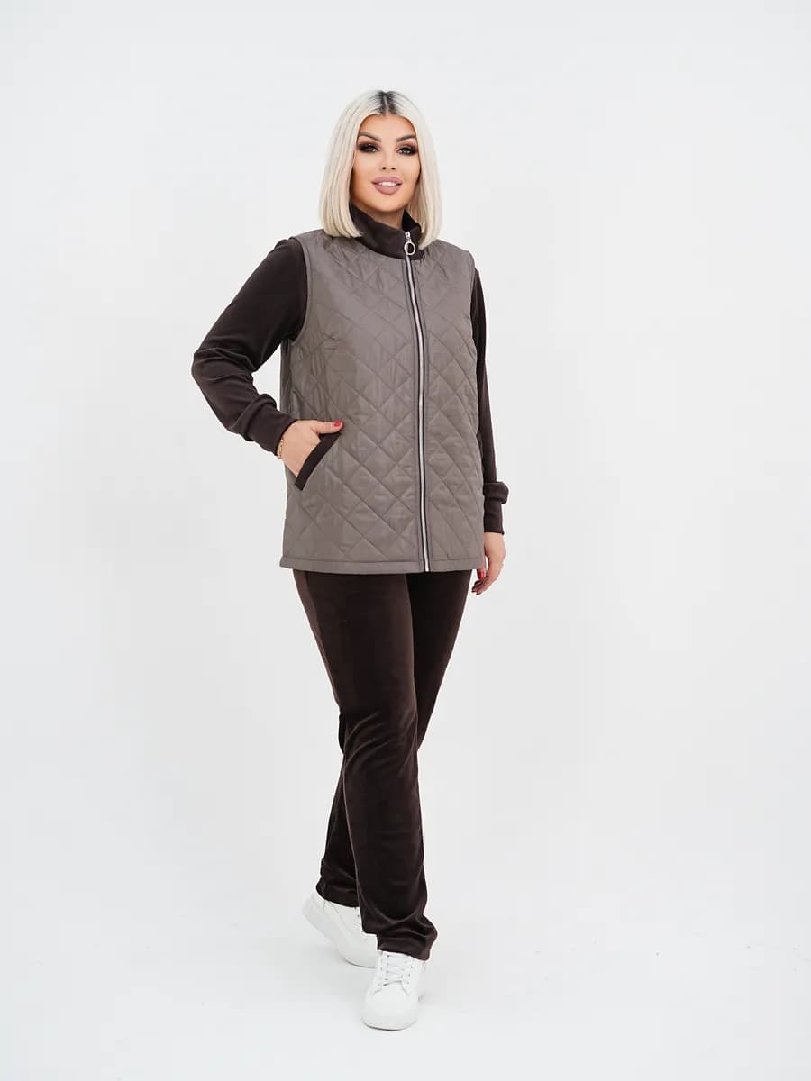 Спортивный костюм тройка теплый брючный с жилетом