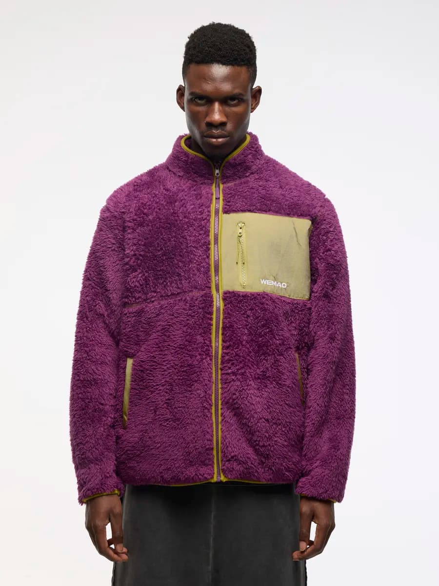 Нагрудный карман Флис (сиреневый и киви)