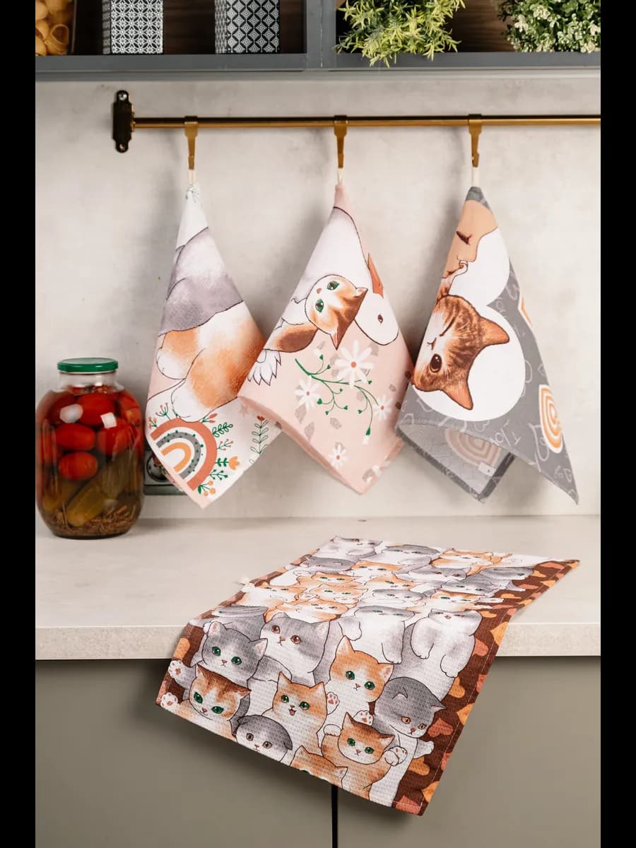 Полотенца кухонные набор 4 шт с петелькой