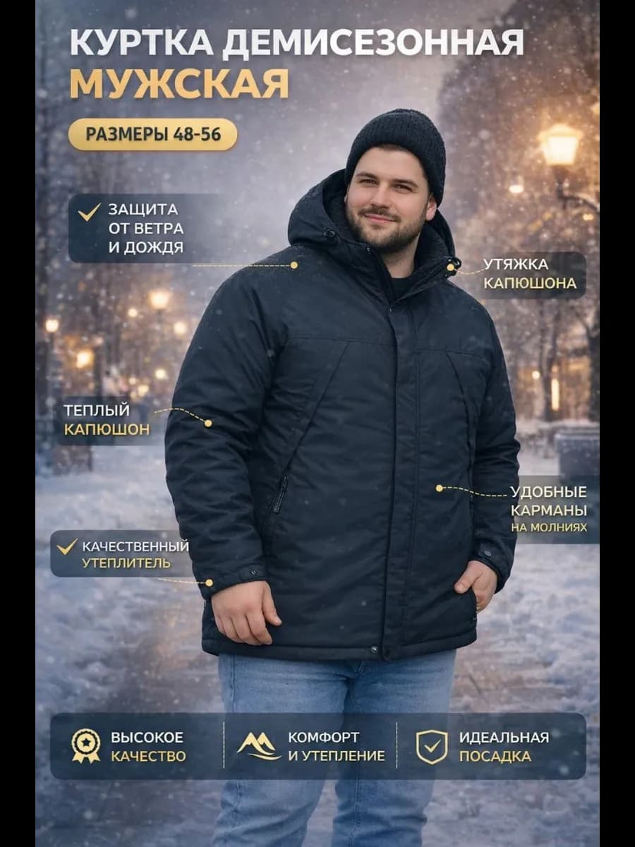 Куртка парка зимняя с капюшоном