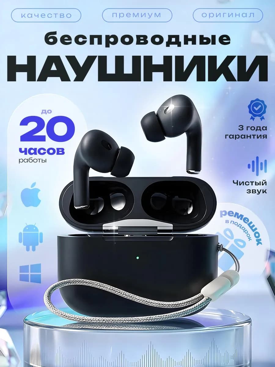 Наушники беспроводные для iPhone и Android