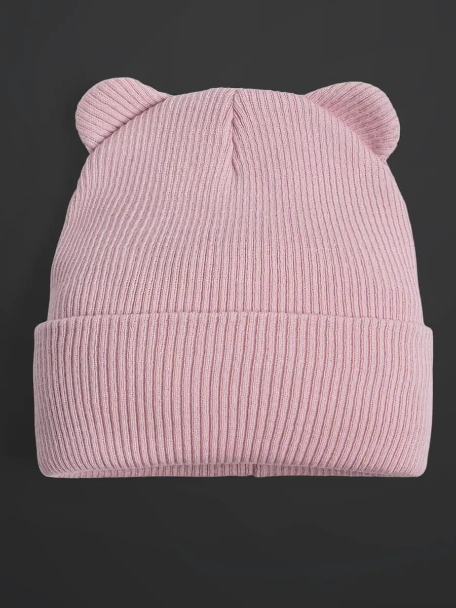 Шапка для девочки с ушками осенняя