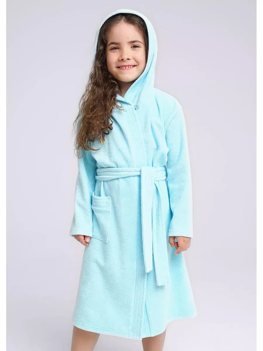 Халат детский из хлопка банный с капюшоном