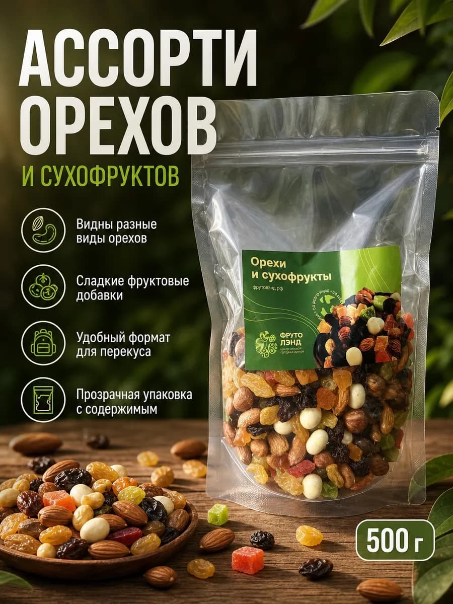 Смесь орехов и цукат витаминная 500 г