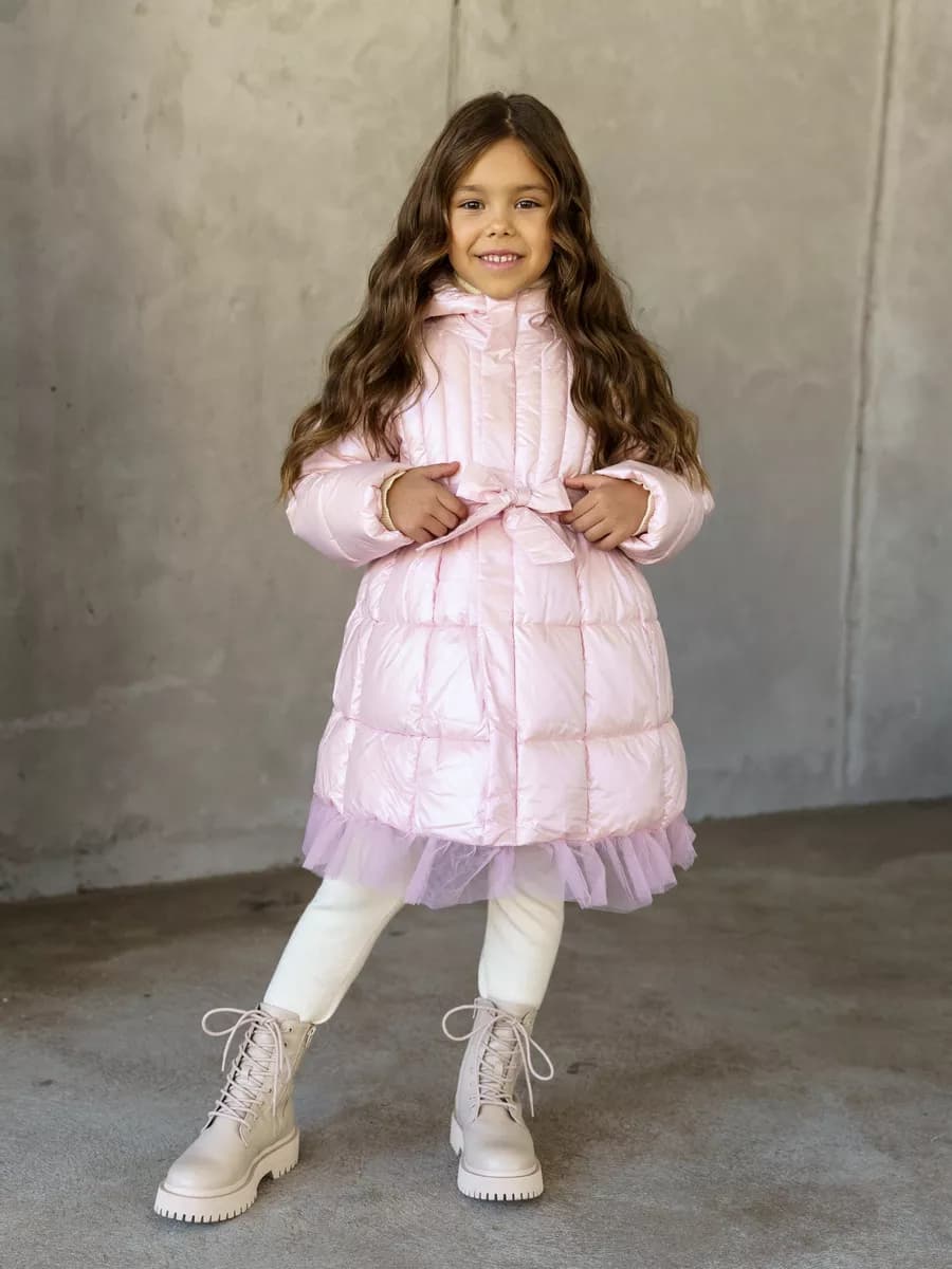 пальто демисезонное для девочки с капюшоном