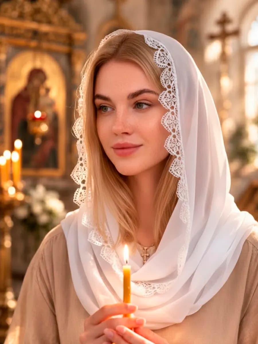 Платок для храма белый