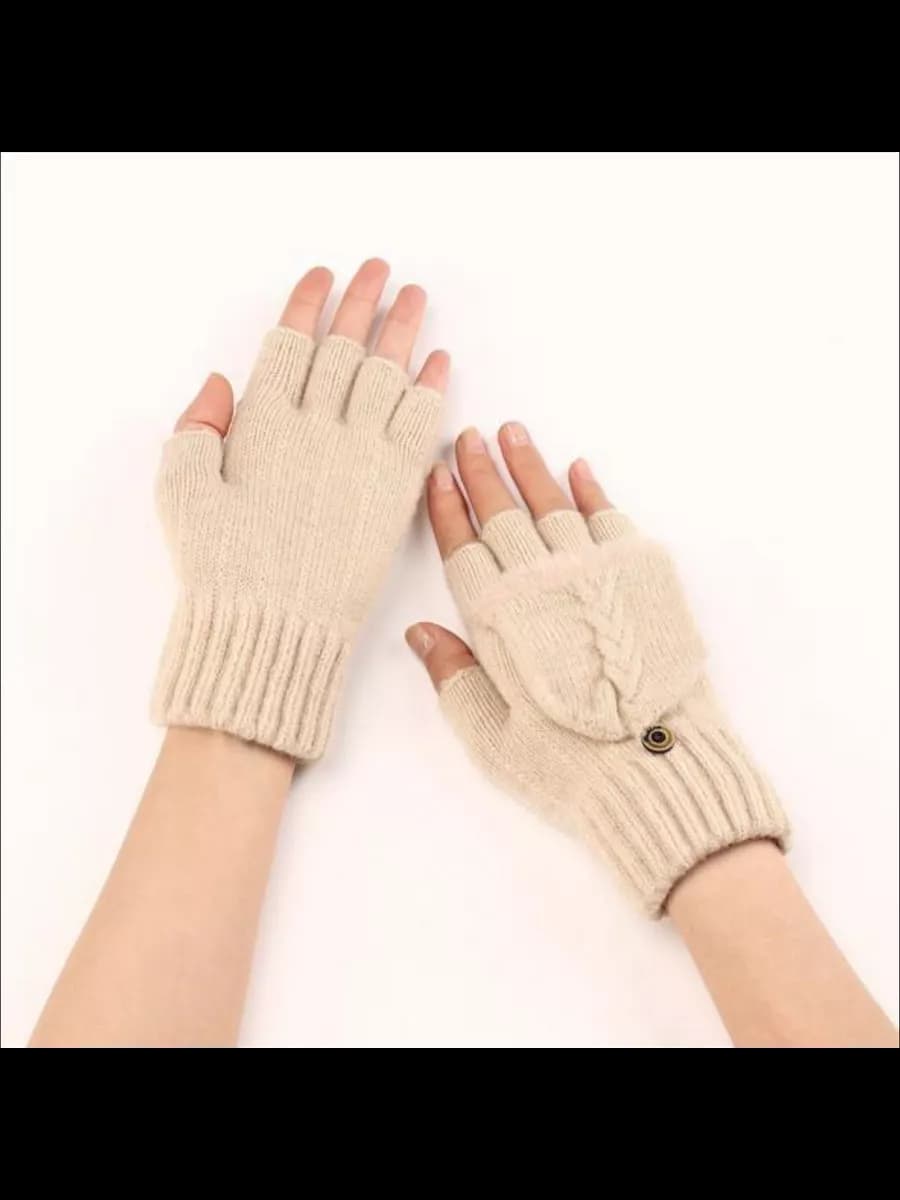 перчатки-варежки женские без пальцев, митенки