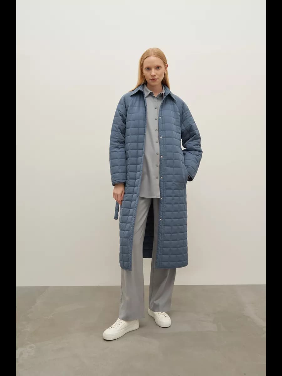Пальто женское демисезонное удлиненное стеганое, куртка