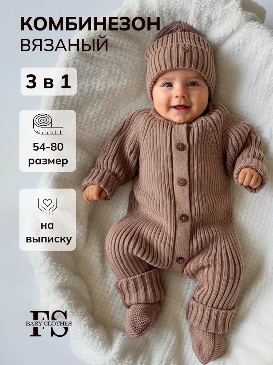 Комбинезон для новорожденных малышей на выписку