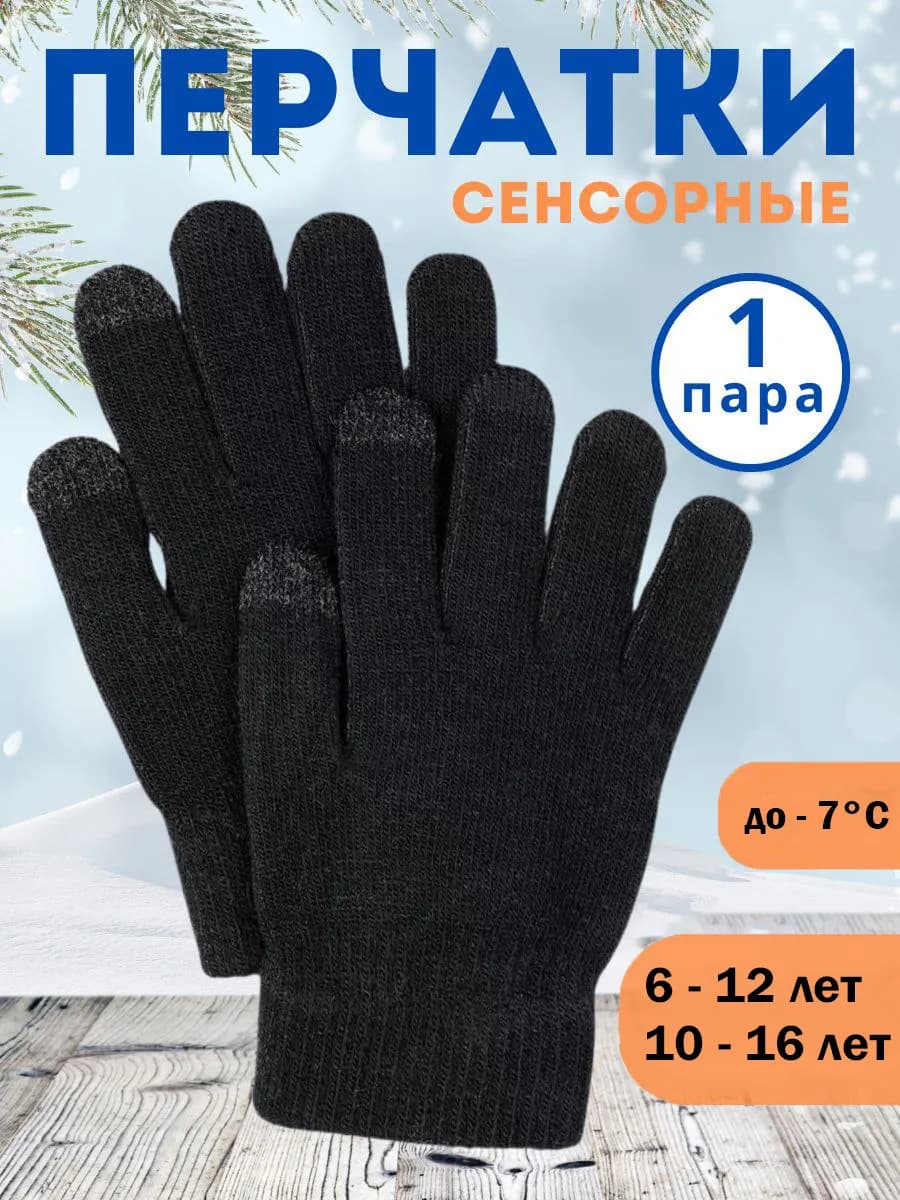 Перчатки утепленные сенсорные черные