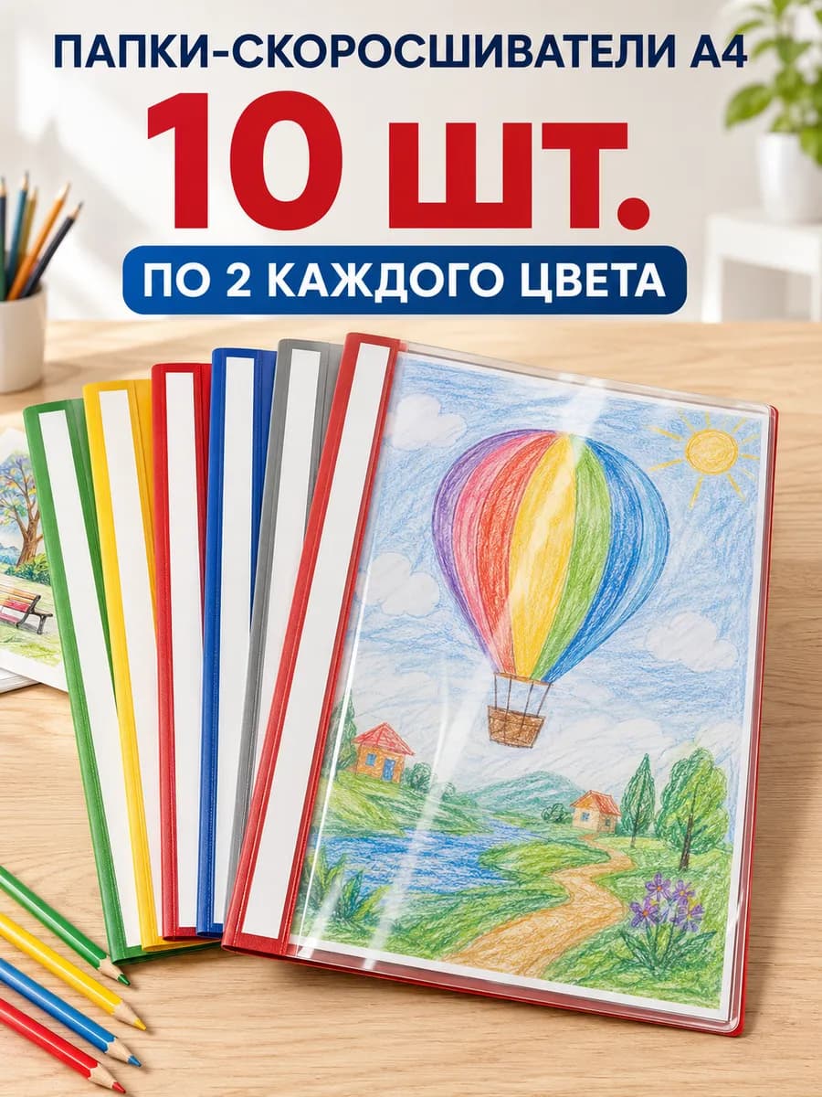 Папка скоросшиватель, A4 10 шт