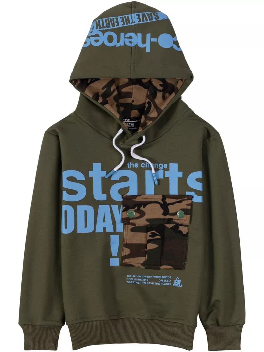 Толстовка детская без начеса с капюшоном