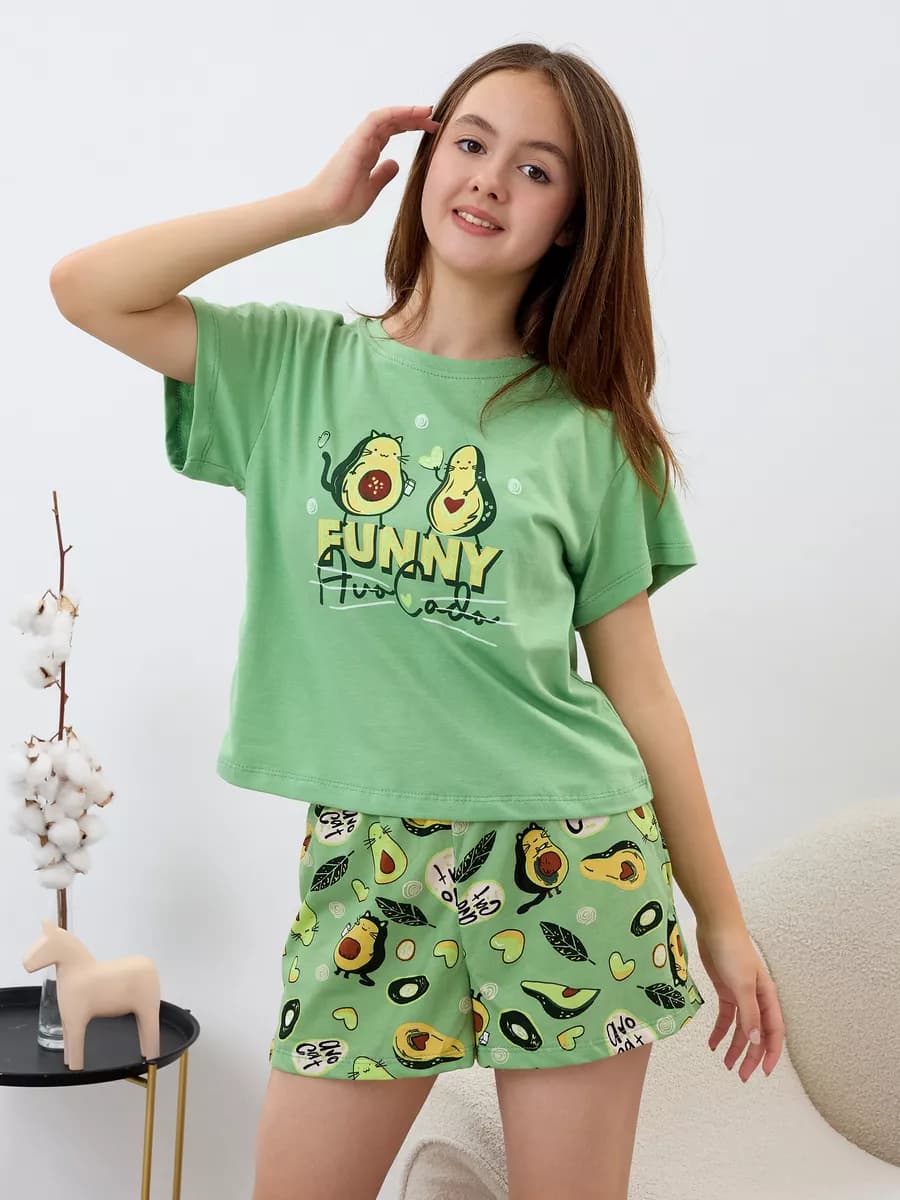 Пижама домашняя с шортами хлопок