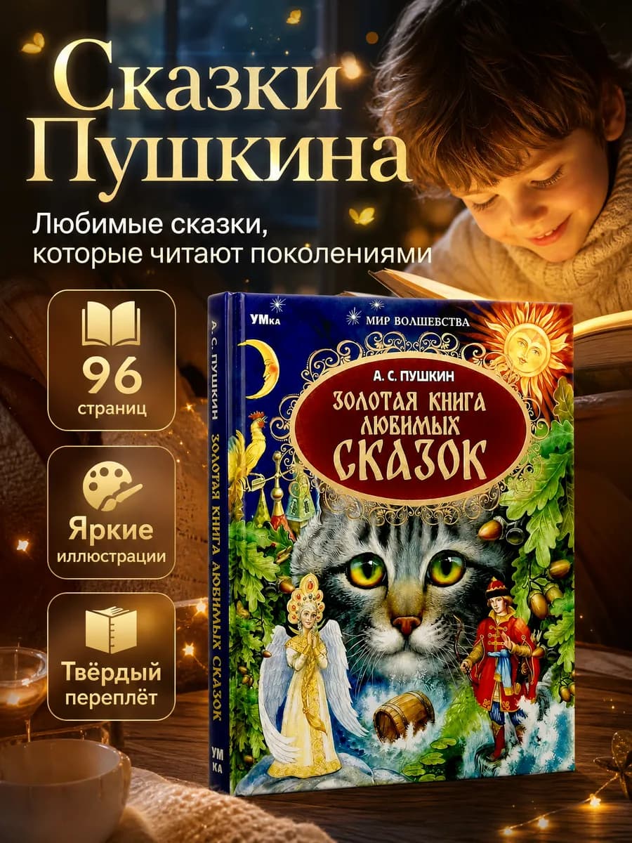 Сказки Пушкина для детей с иллюстрациями сборник книга