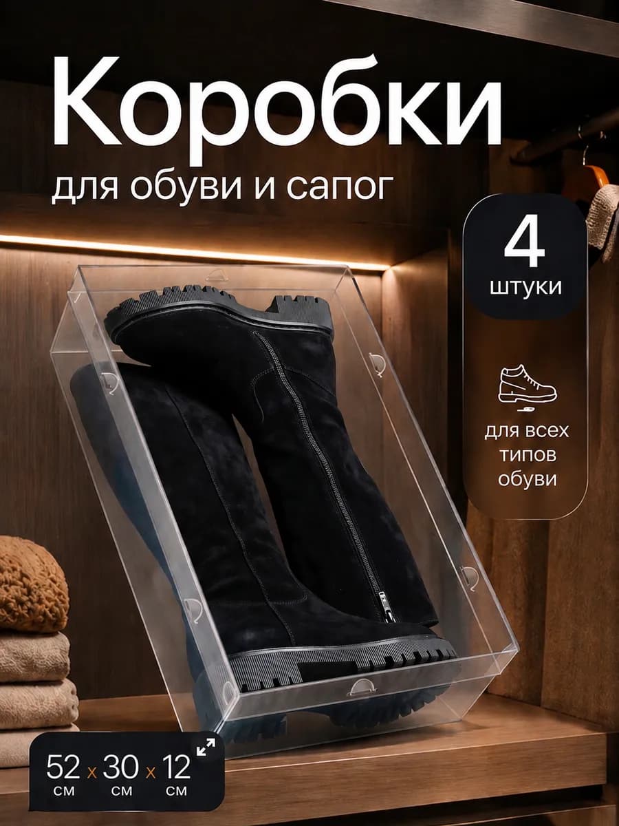 Коробки для хранения обуви прозрачные