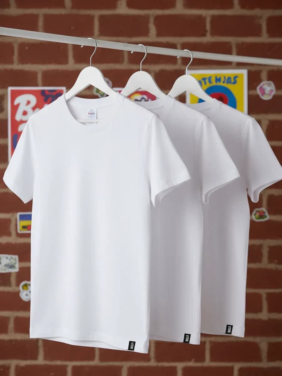 Футболка белая набор 3 шт хлопок для подростка